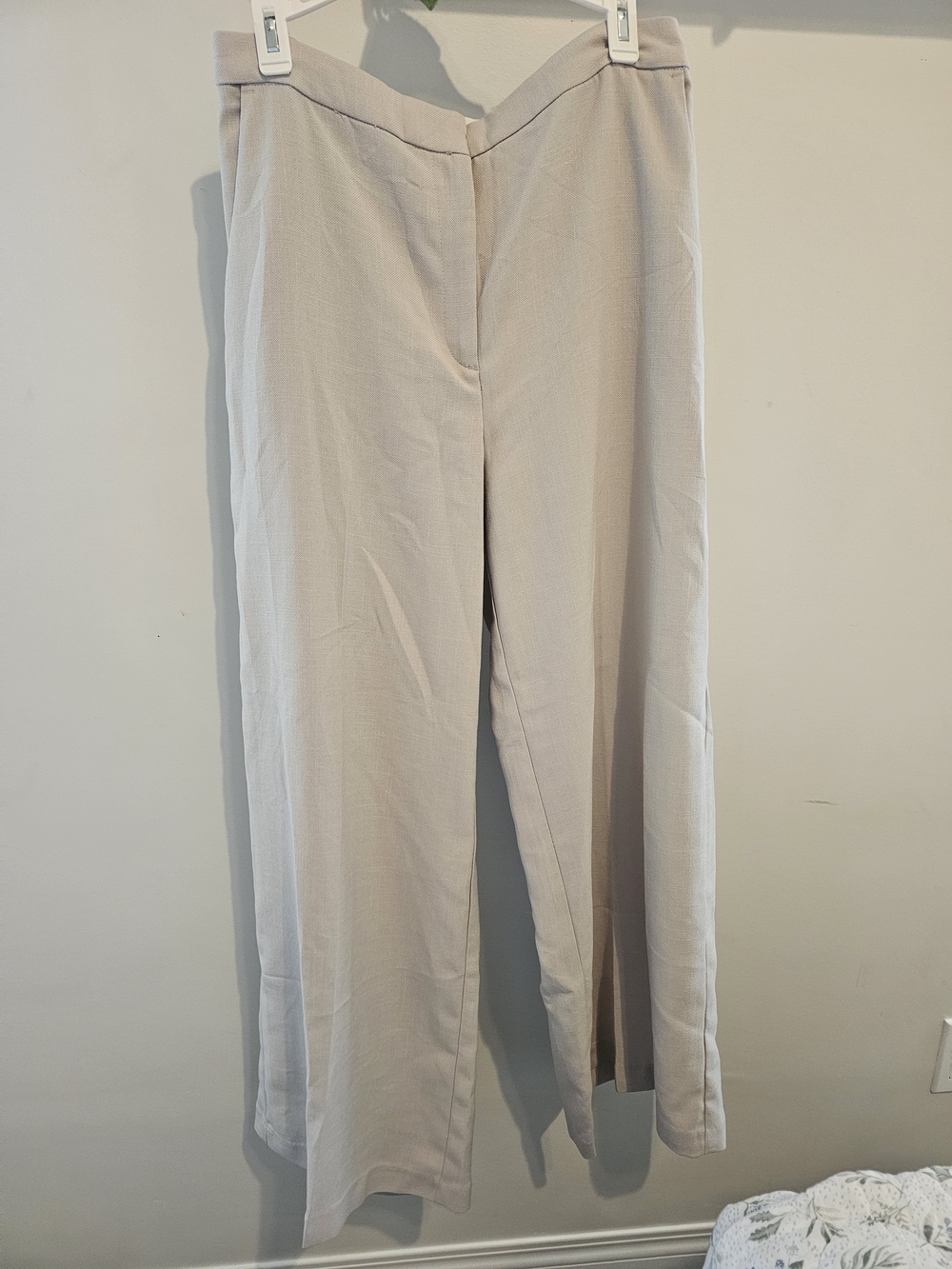 Light Beige Wide Leg Trouser